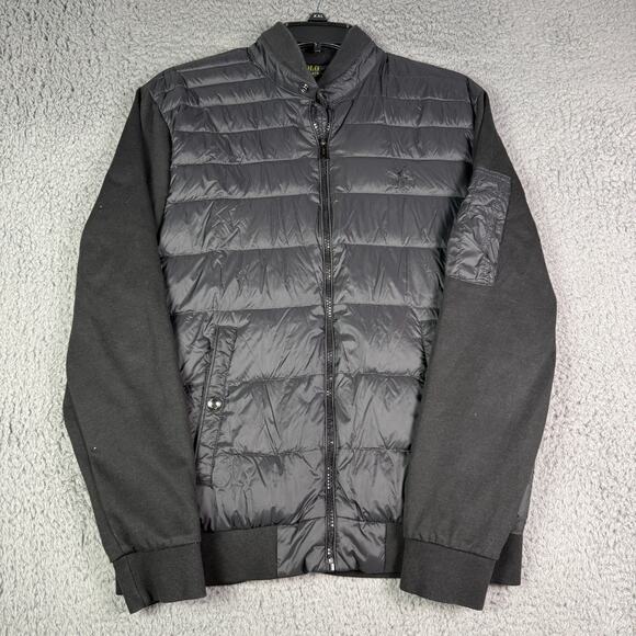 Polo Ralph Lauren Hybrid Puffer Jacket Mens S Black Full Zip Quilted Duck Down - Picture 2 of 12